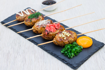 Tsukune - Japanese grilled chicken meatballs