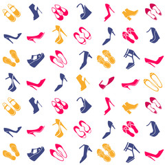 Fototapeta na wymiar pattern with different kinds of shoes