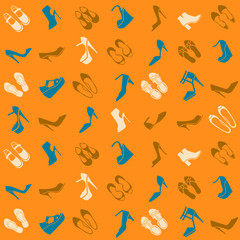 pattern with different kinds of shoes