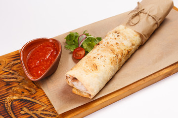 shawarma with red sauce