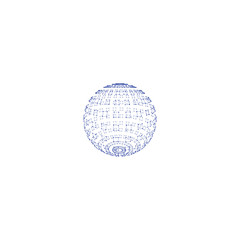 Polygonal Element. Sphere with Lines and Dots