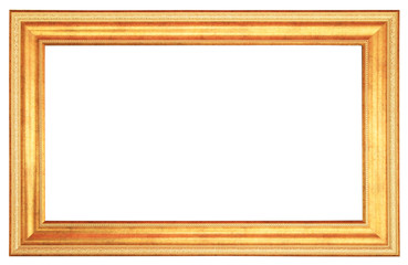 Golden frame isolated on white background