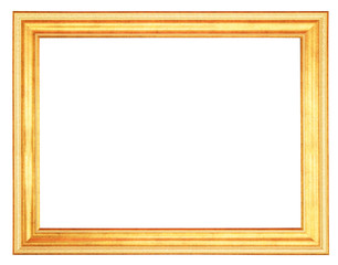 Golden frame isolated on white background