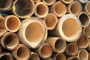 Pile of cutting bamboo