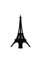 Eiffel tower icon silhouette. Isolated on white background. Vector EPS10.