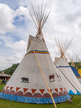 Teepee at the Indian Village on the stampede grounds.