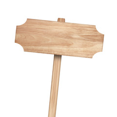Wooden sign isolated on white