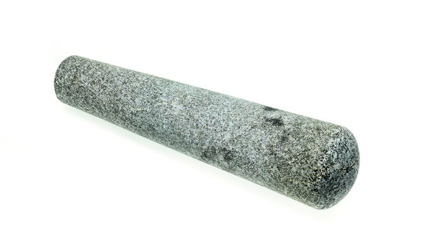 Stone pestle isolated on white background.