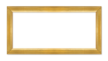The antique gold frame horizontal on the white background