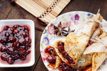 Pancakes with jam