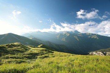 Fototapeta na wymiar Peaks in Carpathian Mountains on the Slovak-Polish border