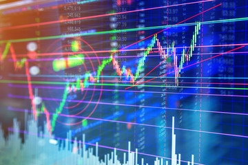 Candle stick graph chart of finance stock market investment trad