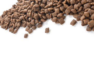 Cat food isolated on white