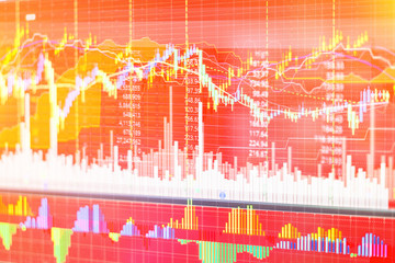 Candle stick graph chart of stock market investment trading