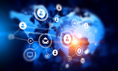 Social networking scheme . Mixed media