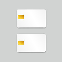 White blank credit card or smart card, Vector illustration