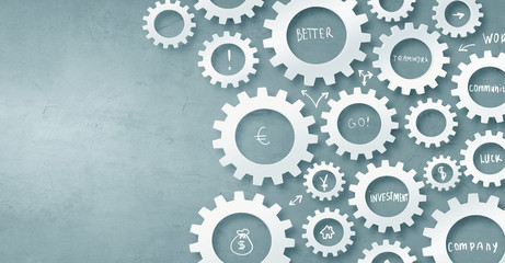 Business teamwork concept . Mixed media