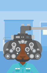 Patient during eye examination.