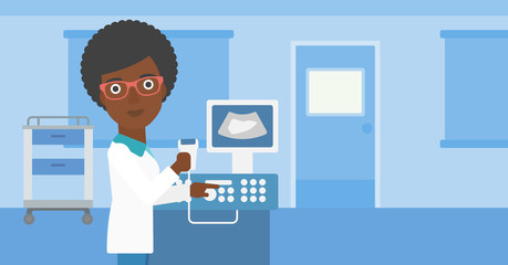 Female ultrasound doctor.