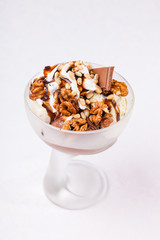 ice cream in a glass with decoration