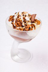 ice cream in a glass with decoration