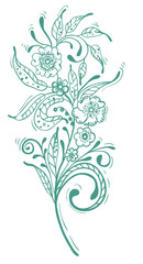 Stylish floral doodle background