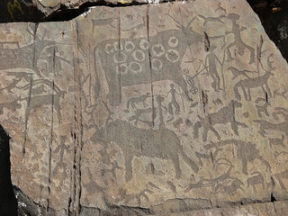 People and animals petroglyphs