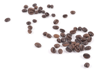 Coffee beans isolated on white