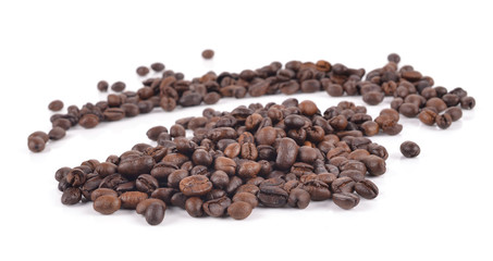 Coffee beans isolated on white