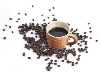 Coffee beans isolated on white