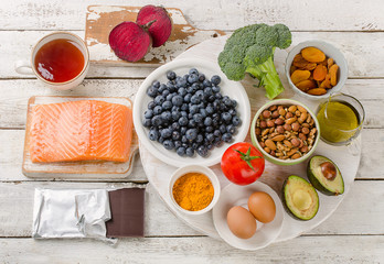 Best Foods for brain. Healthy diet Concept.