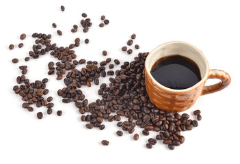Coffee beans isolated on white
