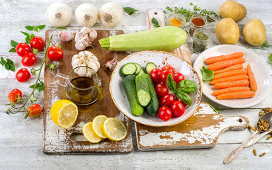 Fresh organic vegetables. Food background.