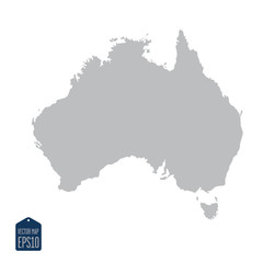 Silhouette map Australia continent