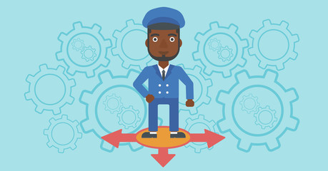 Man choosing career way.