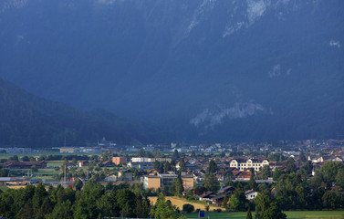 Interlaken between lake Thun and Lake Brienz a