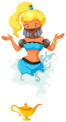 Genie coming out of the lamp
