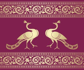 peacock, feathers ,wedding card design, royal India