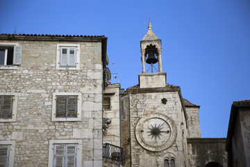 Old city clock in Split, Croatia