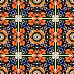 Behang Marokkaanse tegels Naadloos mooi antiek patroonornament. Geometrische achtergrond
