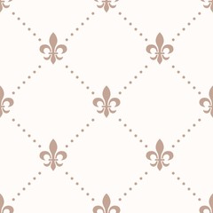 fleur de lis sign and dot, seamless pattern © lukpedclub