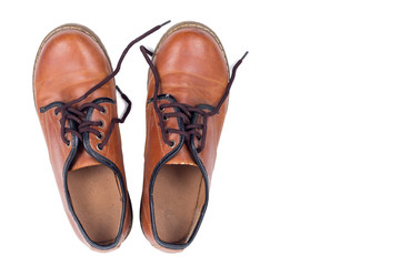 Leather shoes isolated on white background.