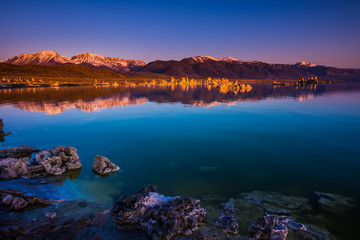 Sunrise at Mono Lake Sierra Nevada range in the background California Landscape USA