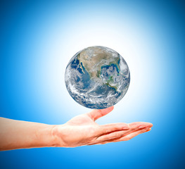 earth in hands - environment concept - Usa, elements of this ima