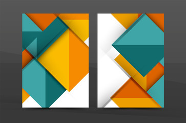 Colorful geometric A4 business print template