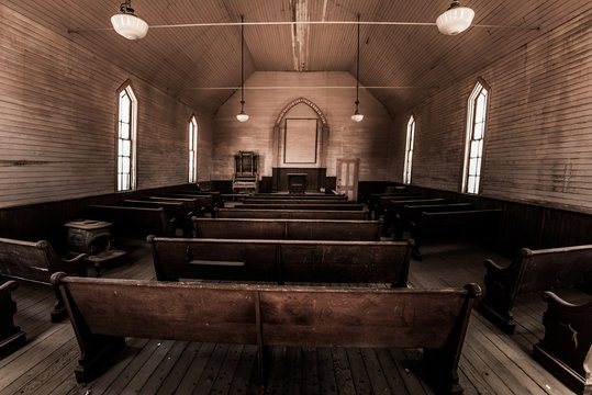 Inside an Old Church Bodie Mining Town California