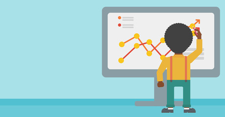 Businessman presenting report vector illustration.