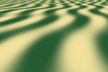 Illustration of dark green and vanilla perspective waves