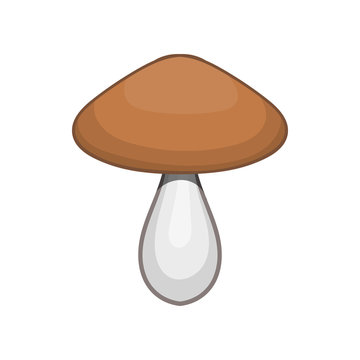 Mushroom icon in cartoon style on a white background