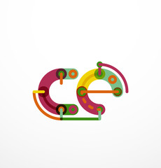 Colorful funny cartoon letter icon